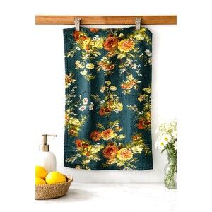 April Cornell Dish Towel NEVER USED Floral Cottagecore Peony Roses Farmhouse